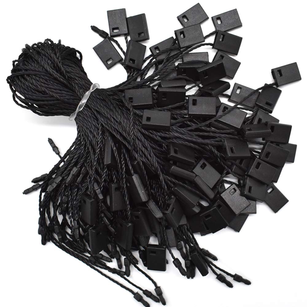 Black Hang Tag String 7" Nylon Snap Lock Pin Loop Fastener 1000Pcs Easy and Fast to Attach