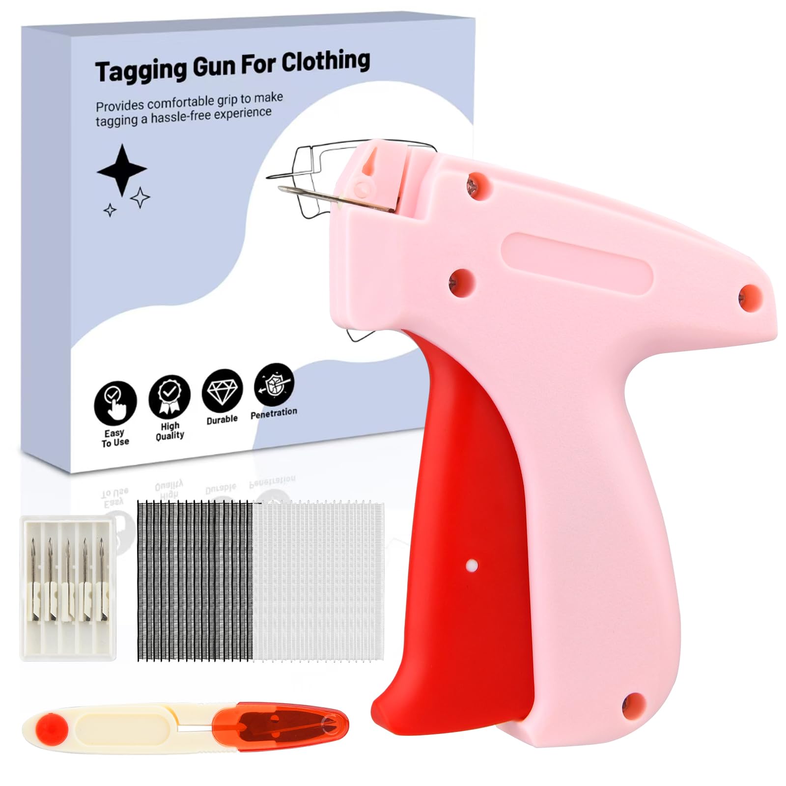 Clothing Tagging Gun Fine Stitch Price Black & White - 3000 Fasteners 6 Needle 1 Tailor Scissor
| Mini Stitch Gun for C