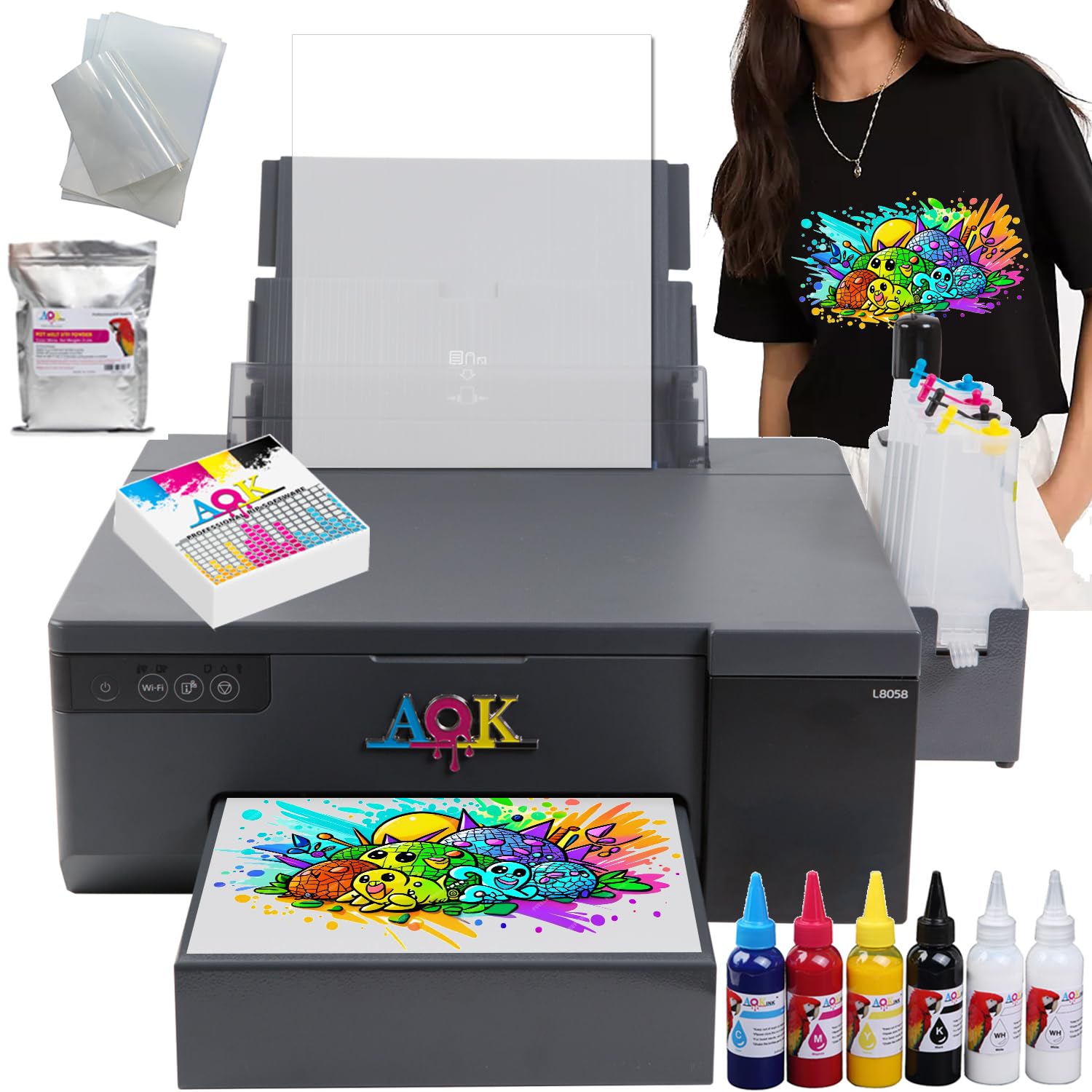 AOK L8058 Full Color A4 Size DTF Printer for Professional T-Shirt Printing
| AOK L8058 High Efficiency 8.3 Inch DTF Pri