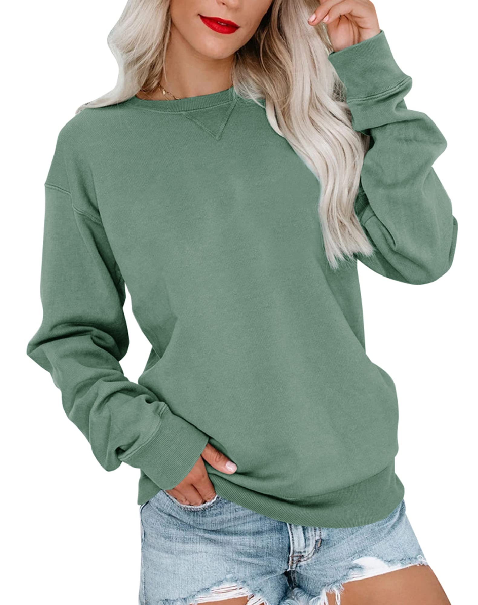  Bingerlily Women's Casual Long Sleeve Sweatshirt Crew Neck Cute Pullover Relaxed Fit Tops for Everyday Wear
| Bingerlil